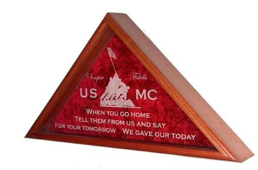 Custom Made Personalized Flag Case, With Laser Engraved Glass For Large Flag