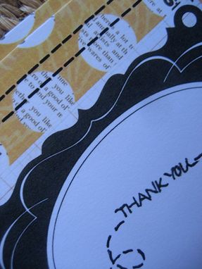 Custom Made Yellow And Black Meandering Thank You Card Set