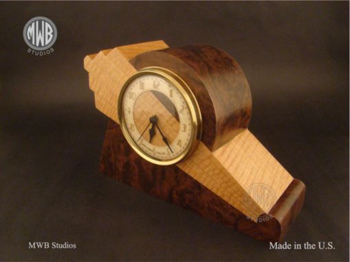 Custom Made Art Deco Styled Clock With Wood Dial