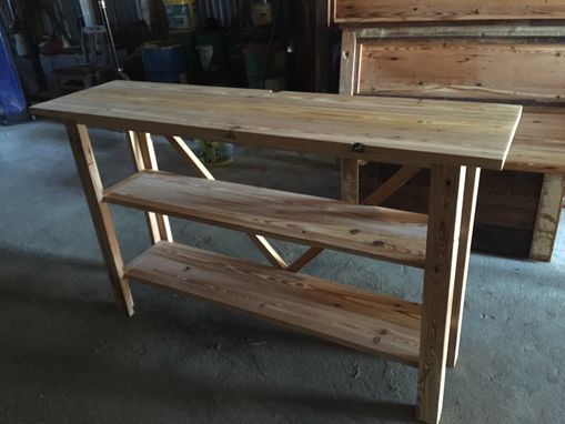 Custom Made Reclaimed Heart Pine Sofa Table