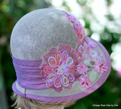 Custom Made Pretty Pink Roaring Twenties Vintage Style Cloche Summer Hat Hat