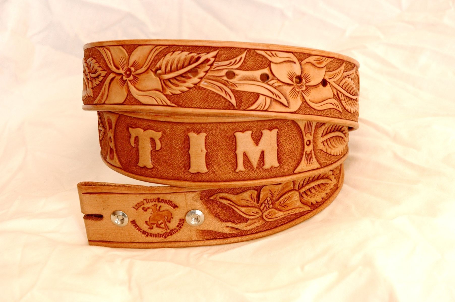 Hand Made Custom Hand Tooled Leather Belt by Lone Tree Leather Works ...