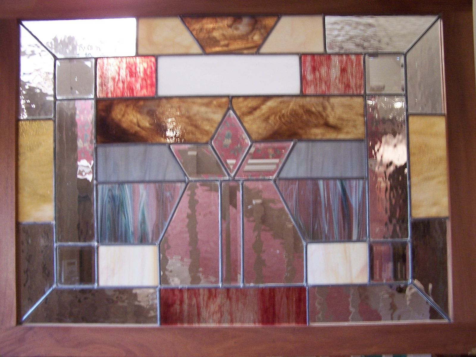 Custom Stain Glass Hanging Window by Classic Woodworks LLC