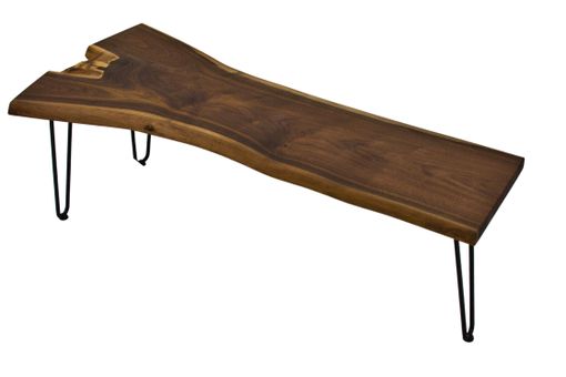 Custom Made Live Edge Coffee Table, Modern Coffee Table, Coffee Table With Hairpin Legs, Walnut Coffee Table