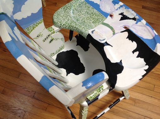 Custom Made High Chair With Cows