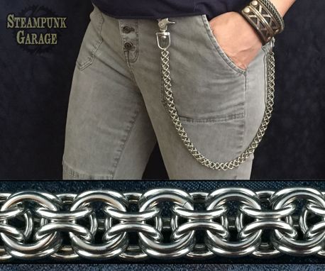 Custom Made Wallet Chain - Stainless Steel - Inverted Round