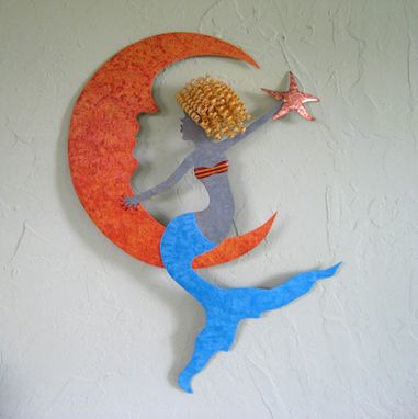 Custom Made Metal Wall Art Sculpture Of Mermaid, Metal Wall Decor, Mermaid Hanging Wall Art,