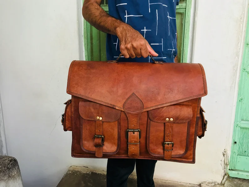 Custom Made Handmade Leather Shoulder Bag, Vintage Messenger Bag, Office Briefcase, Handbag