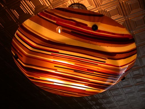 Custom Made Light Fixture, Kiln Worked Glass