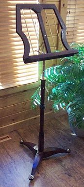 Custom Made Music Stand In Sapele And Brass