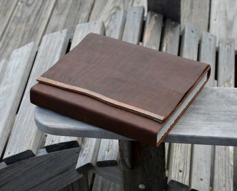 Custom Made Large Bound Leather Planner Journal Handmade Notebook Copper Monogram (452c)