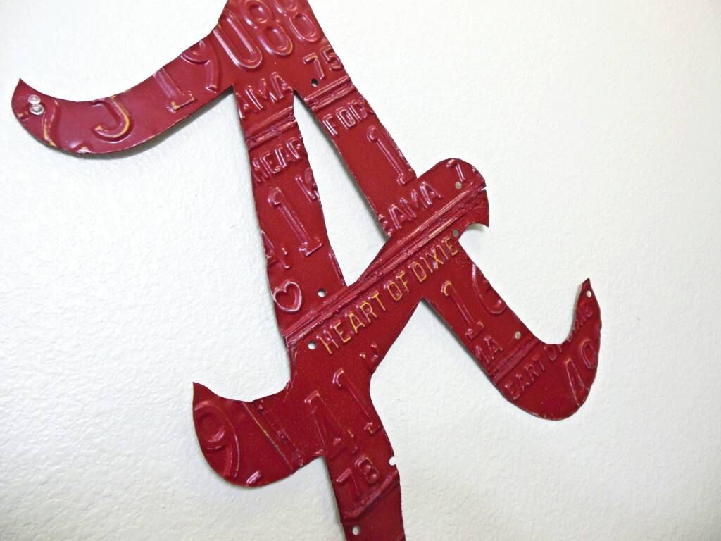 Handmade Alabama Crimson Tide Roll Tide License Plate Sculpture by ...