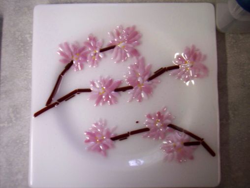 Custom Made Cherry Blossom Plates For Wedding Or Anniversary