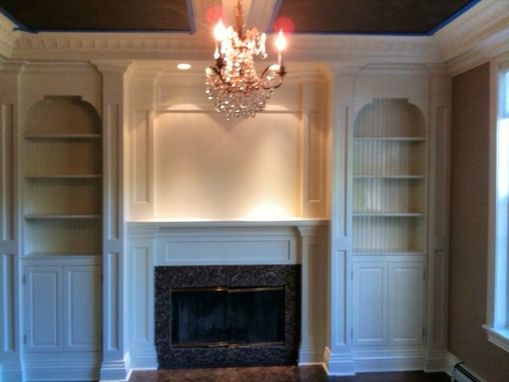 Custom Made Wall Unit With Fireplace Mantle