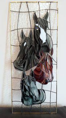 Custom Made Stained Glass Horses