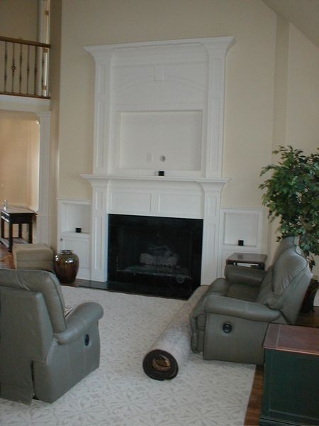 Custom Made Built In Fireplace Mantle For Flat Screen Tv Side