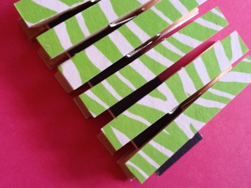 Custom Made Chartreuse Green Animal Print Clip Set