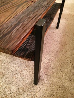 Custom Made Barn Wood Coffee Table With Magazine Shelf