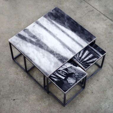 Custom Made Revision Coffee Table With Stools