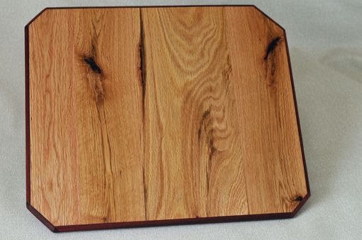 Custom Made Style # 1 Cutting Board, Forklift Pallet Salvage Red Oak And Bloodwood Framing, 13.5 X 15.5 Inches