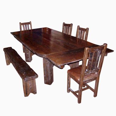 Custom Made Timberframe Thick Plank Farm Table