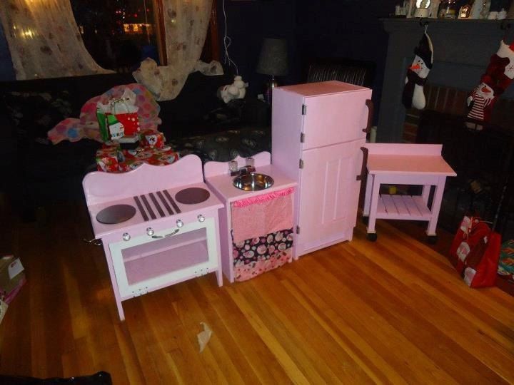 wooden pink oven toys kitchen microwave