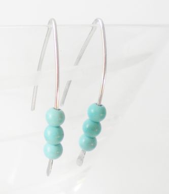 Custom Made Sterling Silver And Turquoise Howlite Earrings