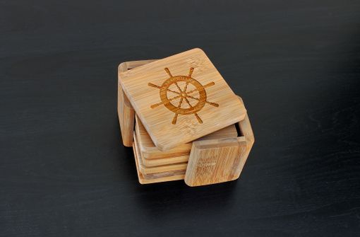 Custom Made Custom Bamboo Coasters, Custom Engraved Coasters --Cst-Bam-Beachmans
