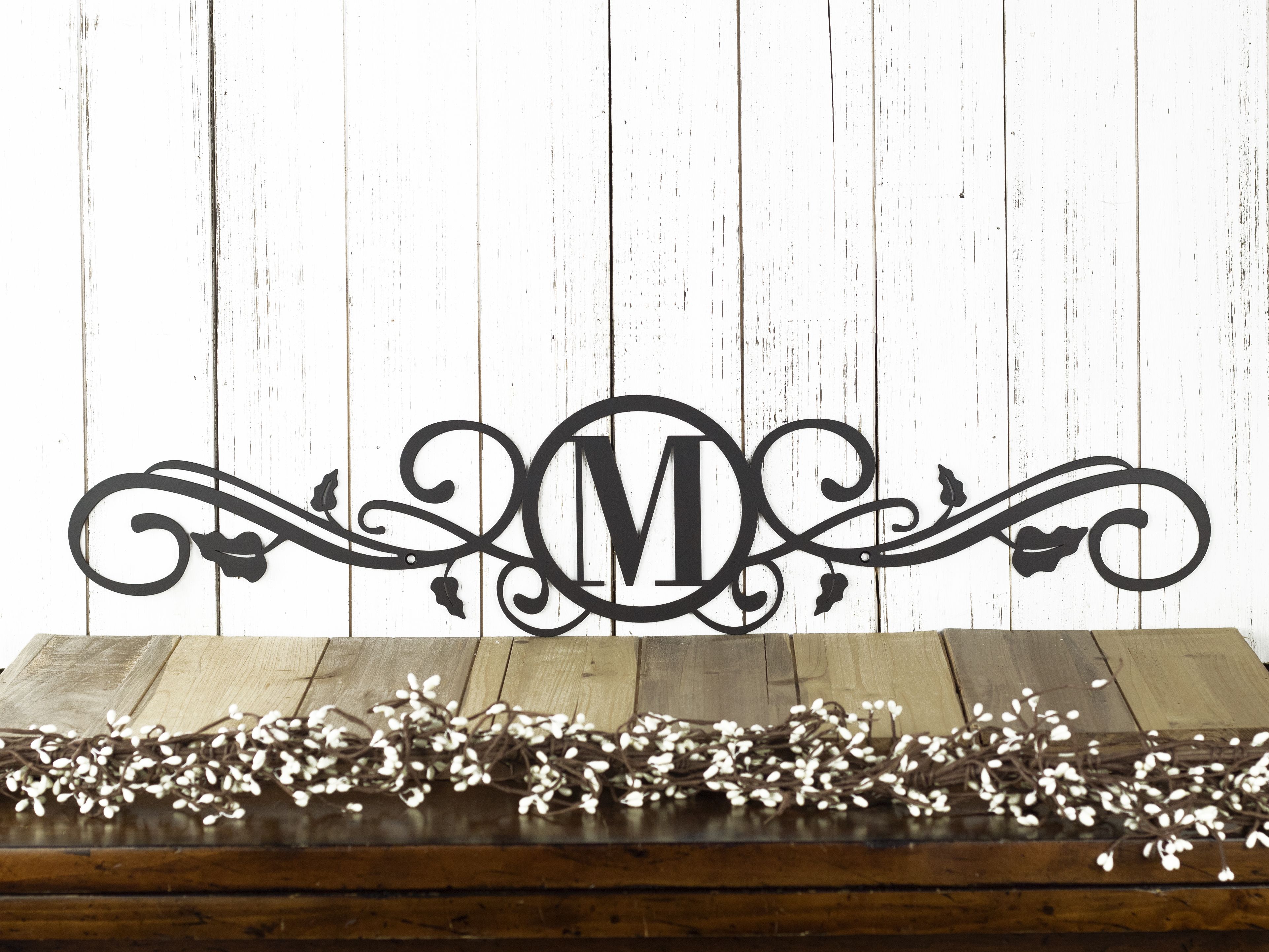 Buy Hand Made Monogram Metal Sign, made to order from Refined