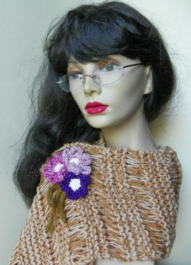 Custom Made The Urban Terrace Scarf And Brooch In Tan / On Sale Now