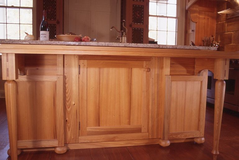 Custom Made Plantation Kitchen With Cypress, Heart Pine, And Painted