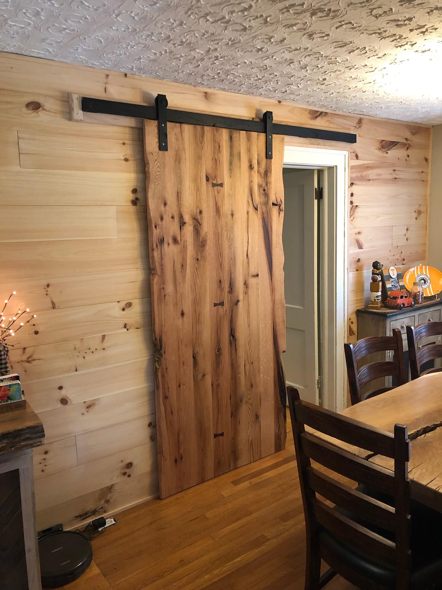 Buy Hand Made Live Edge Oak Barn Door, made to order from Timbers