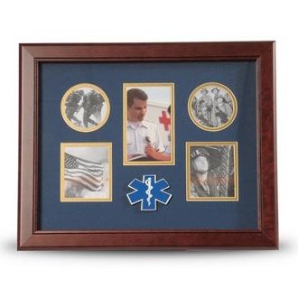 Custom Made Ems Medallion Five Picture Collage Frame
