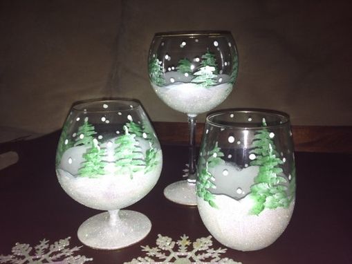 Custom Made Custom Hand Painted Glass Glassware Stemware Barware