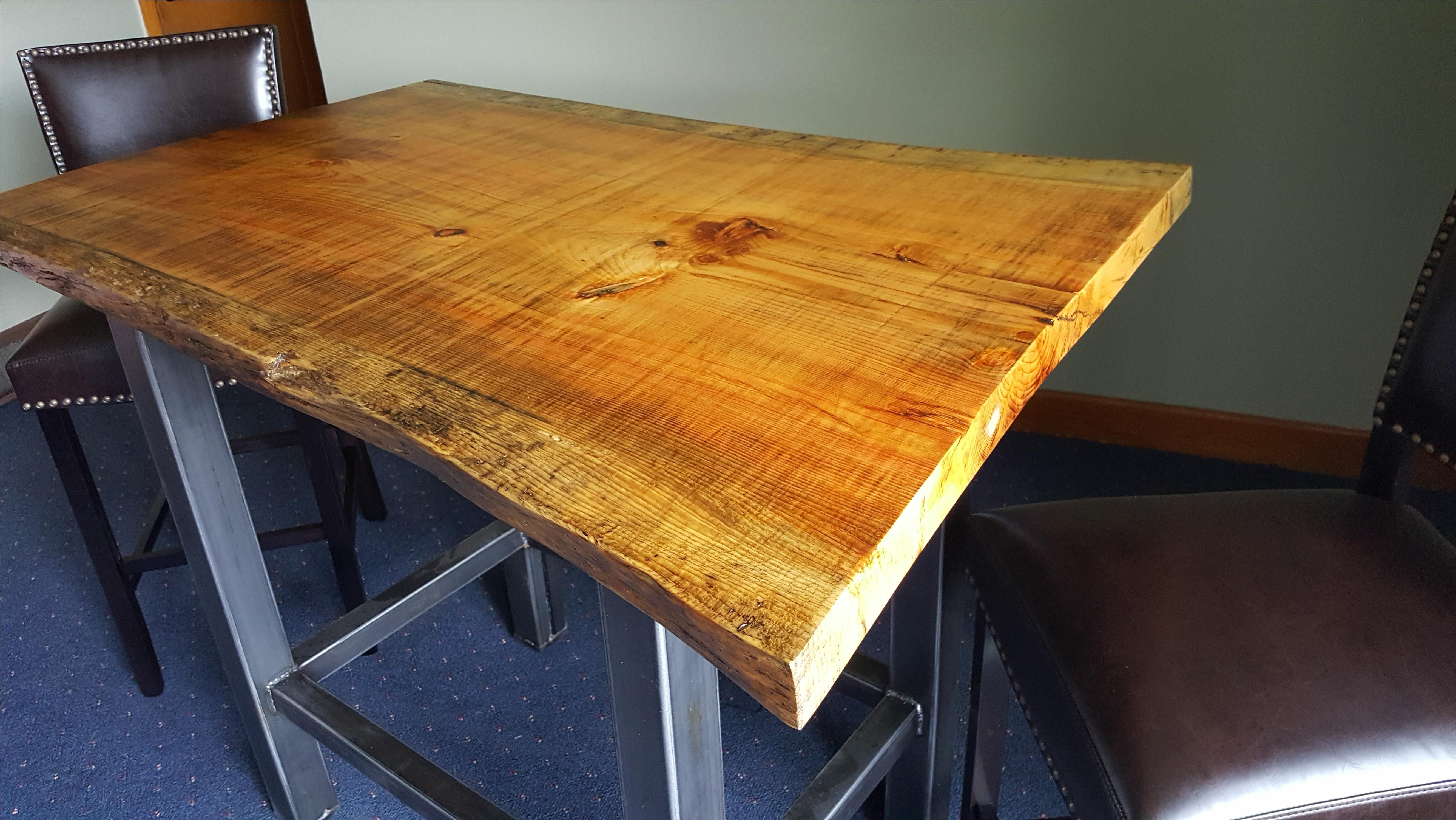 Custom Bar Height Table Live Edge by Fisher Fabrications