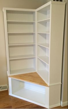 Custom Made Shabby Chic Corner Bookcase With Seat by The 