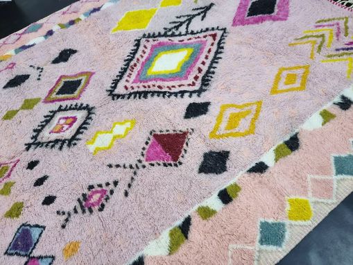 Custom Made Moroccan Rug, Sheep Wool Rug, Rug, Authentic Carpet, Geometric Pink Rug