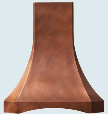 Custom Made Copper Range Hood With Arched Band