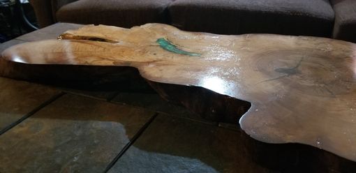 Custom Made Live Edge Epoxy Tabletop Spalted Sycamore Green 1