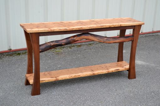 Custom Made Live Edge Hickory Sofa Table
