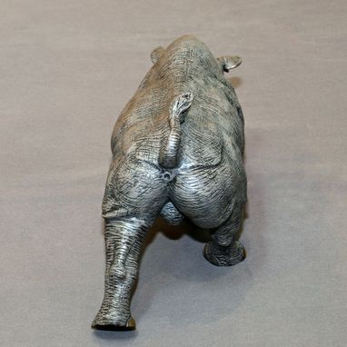 Custom Made Bronze Rhinoceros "Black Rhinoceros" Rhino Figurine Statue Sculpture Art Limited Edition Signed