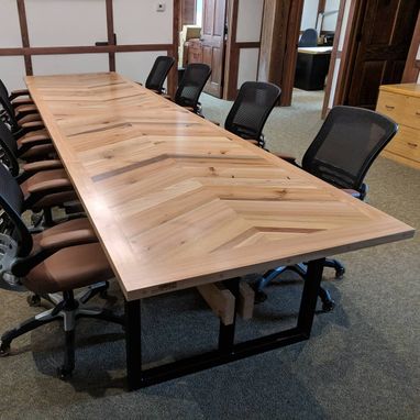 Custom Made Custom Chevron Conference Table From Reclaimed Wood