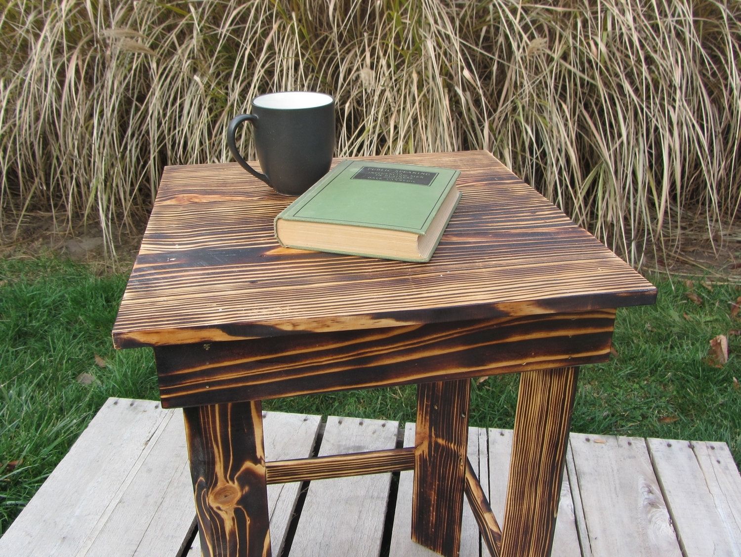 Handmade Nightstand Side Table Made From Reclaimed Pallet Wood by