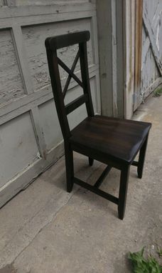 Custom Made Reclaimed Antique Oak Dining Chairs With Curved Back