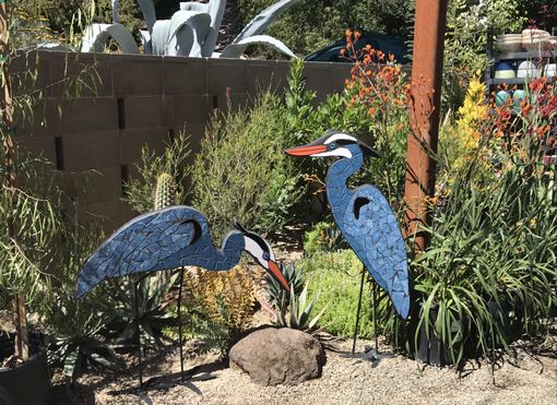 Custom Made Blue Heron Sculpture
