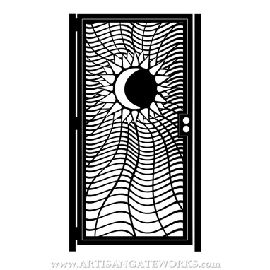 Custom Made Decorative Steel Gate - Twisted Metal Art -  Sun And Moon - Garden Gate - Handmade