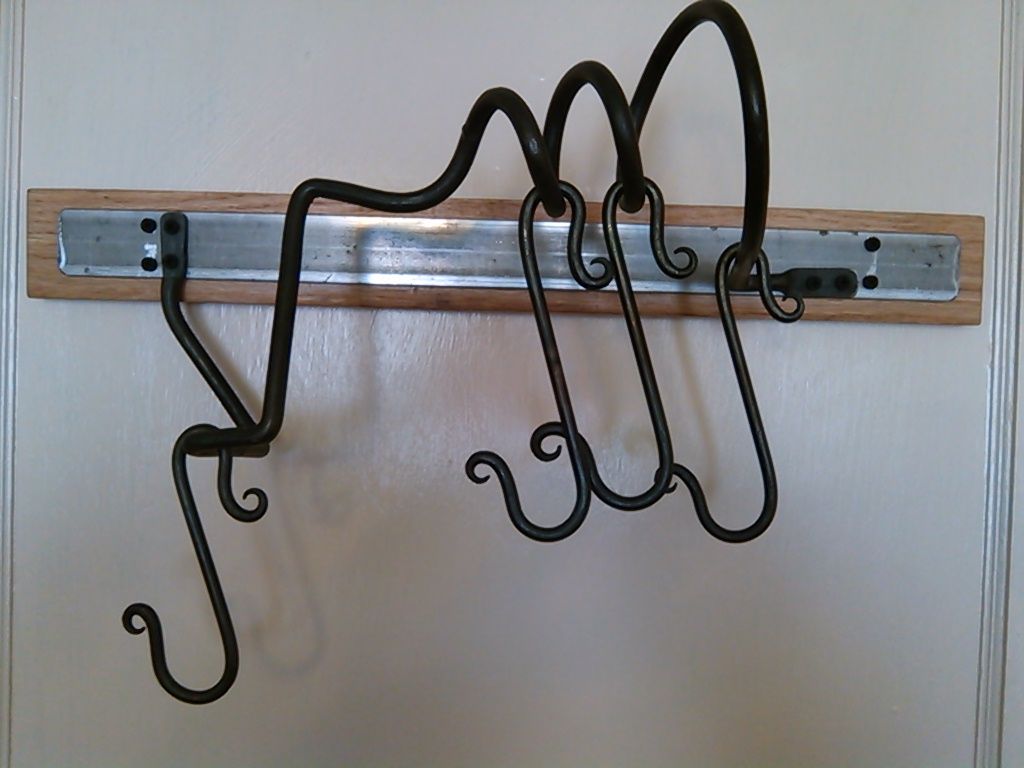 Custom Made Hardwood And Iron Wall Rack by Iron Roots