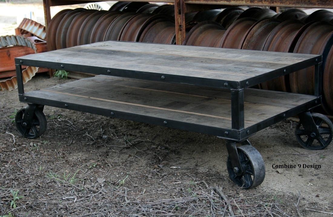 Buy Handmade Vintage Industrial Coffee Table, Reclaimed Wood. Rustic
