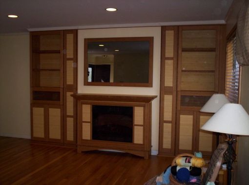 Custom Made Bamboo Wall Unit And Fireplace Surround