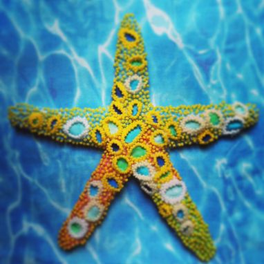 Custom Made Seed Bead Embroidered Sea Star